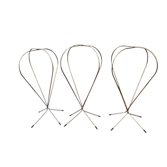 Set of 3 Wig Stands Metal Silver-tone 11.5” Tall - Picture 2 of 2